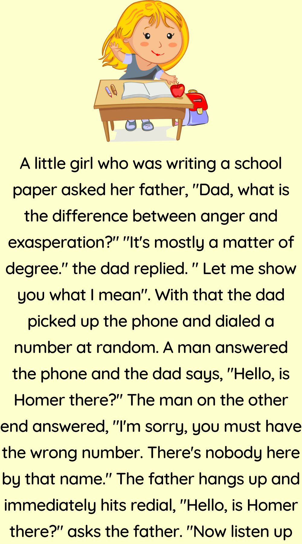 A little girl who was writing a school