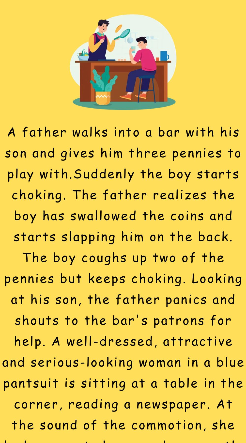 A father walks into a bar with his son
