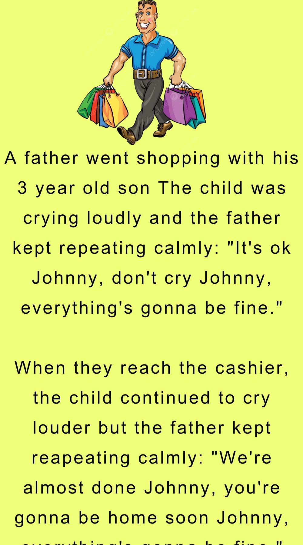 A father went shopping with his 3 year old son