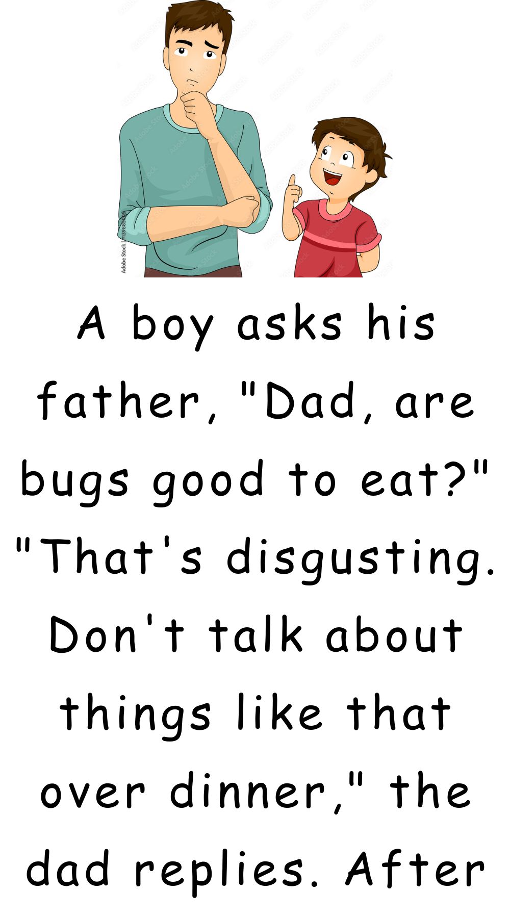 A boy asks his father