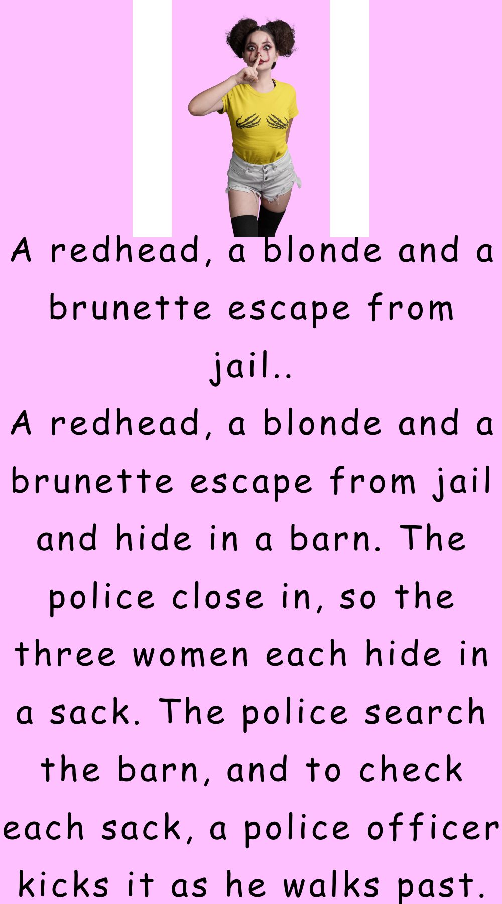 A brunette escape from jail