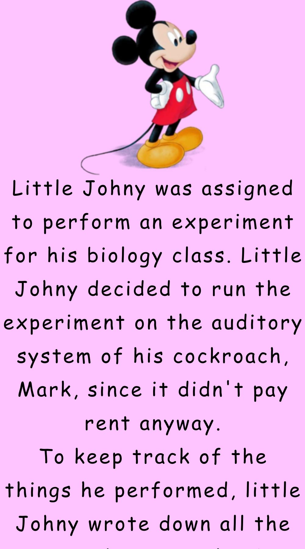 Little Johny was assigned to perform 