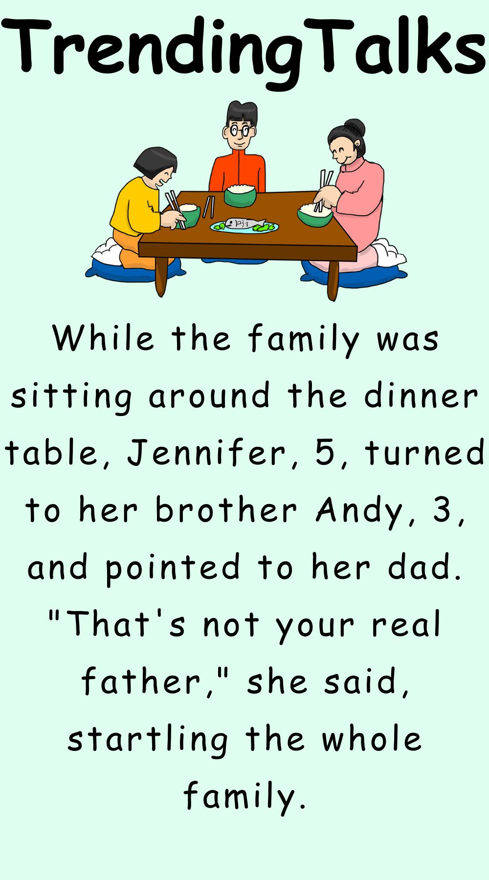 A family was sitting around the dinner table