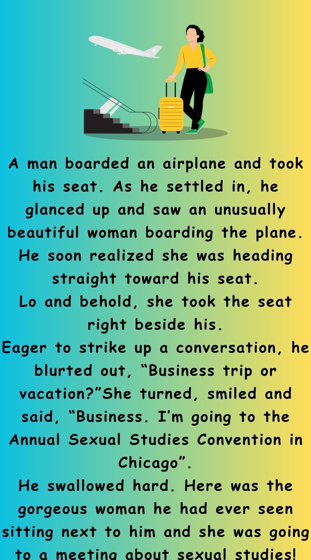 A man boarded an airplane and took his seat