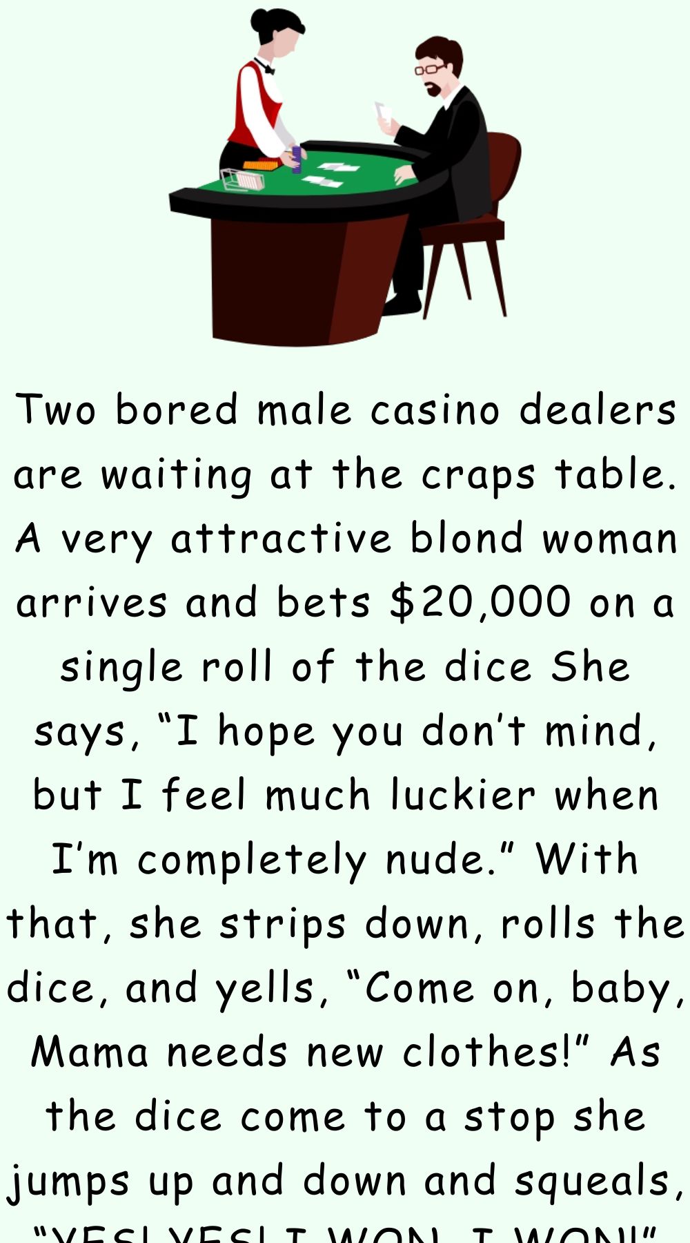 Two bored male casino dealers are waiting