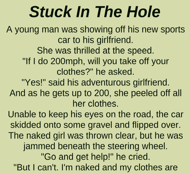 STUCK IN THE HOLE(FUNNY STORY)
