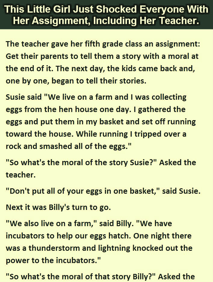 LITTLE GIRL SHOCKED EVERYONE WITH HER ASSIGNMENT