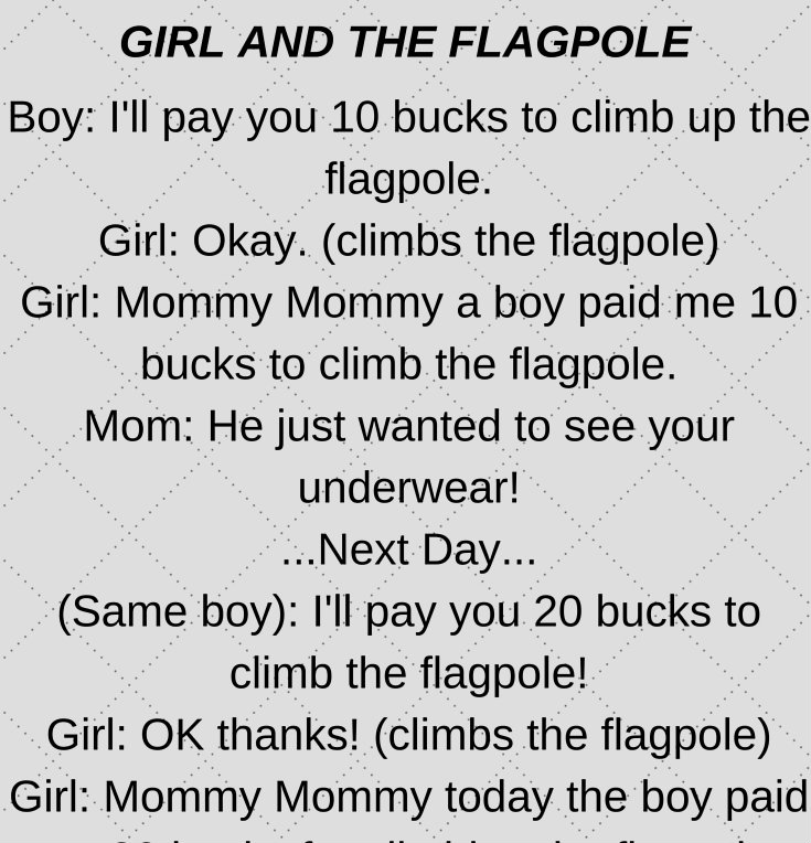 GIRL & THE FLAGPOLE (FUNNY STORY)