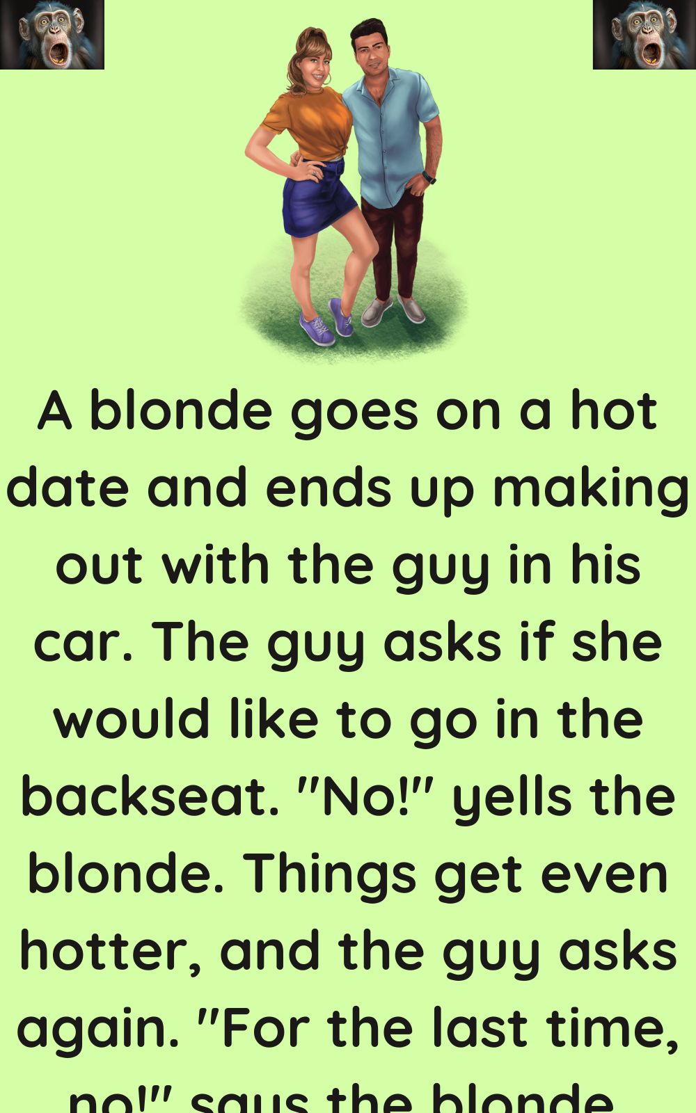 A blonde goes on a hot date