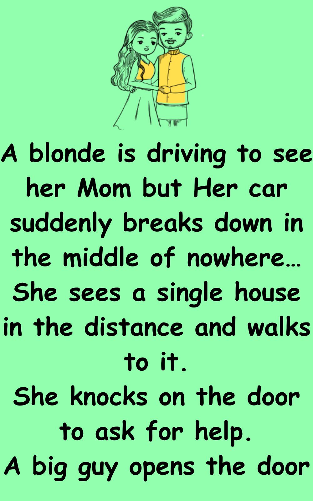 A blonde is driving to see her Mom
