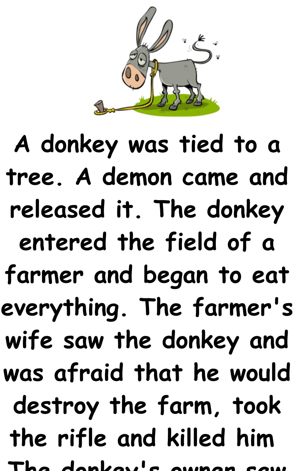A donkey was tied to a tree
