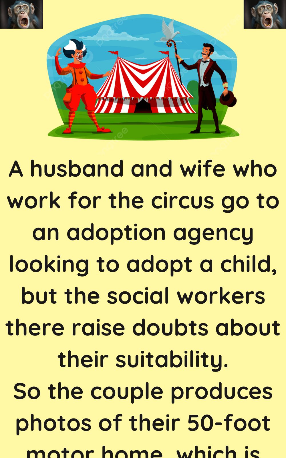 A husband and wife who work for the circus