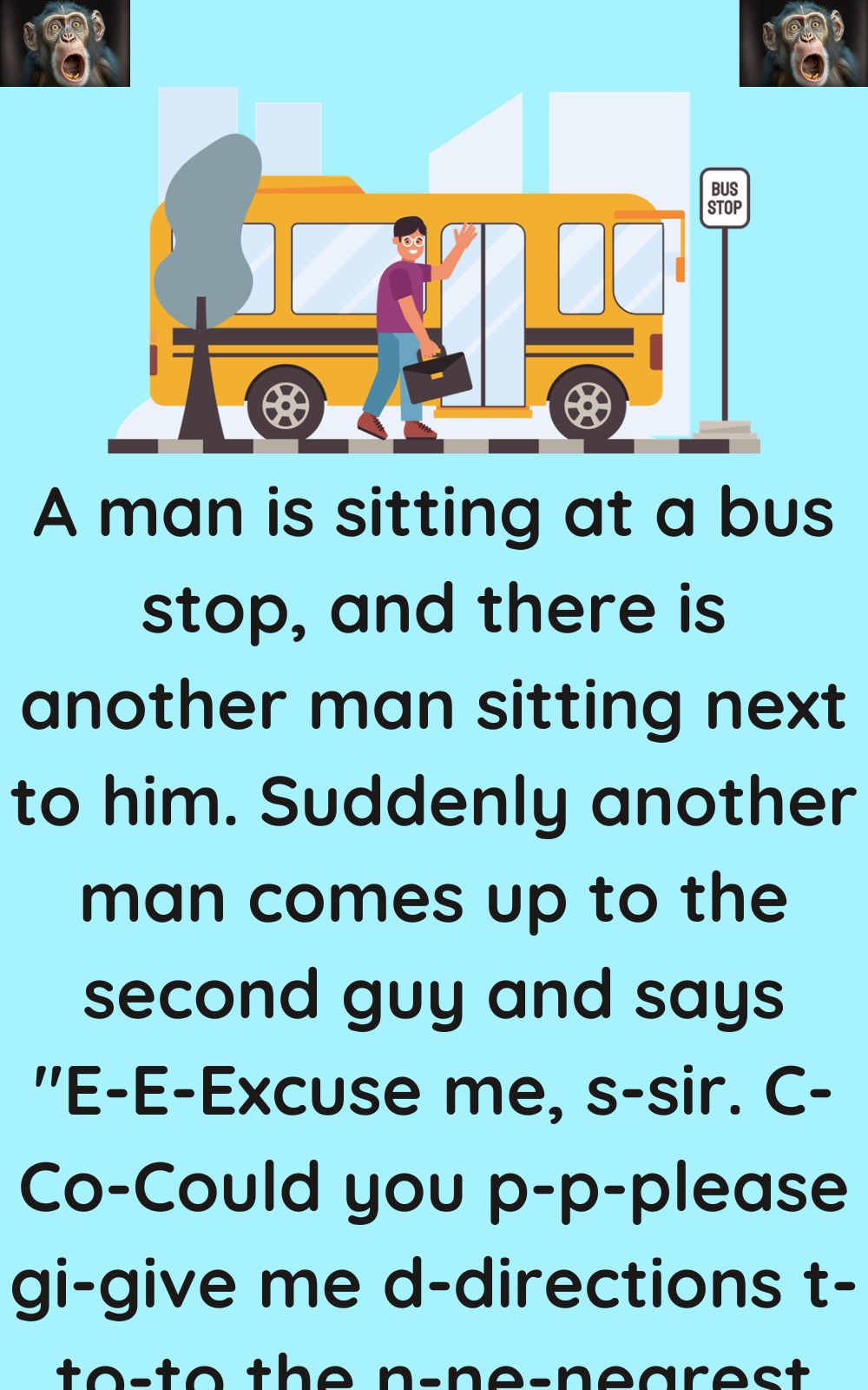 A man is sitting at a bus stop