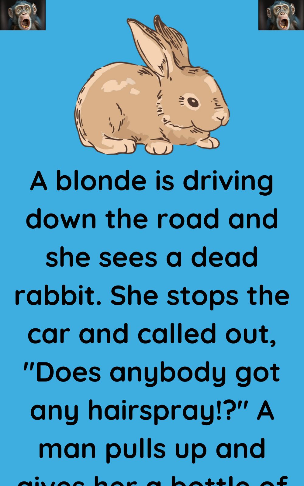 A blonde sees a dead rabbit