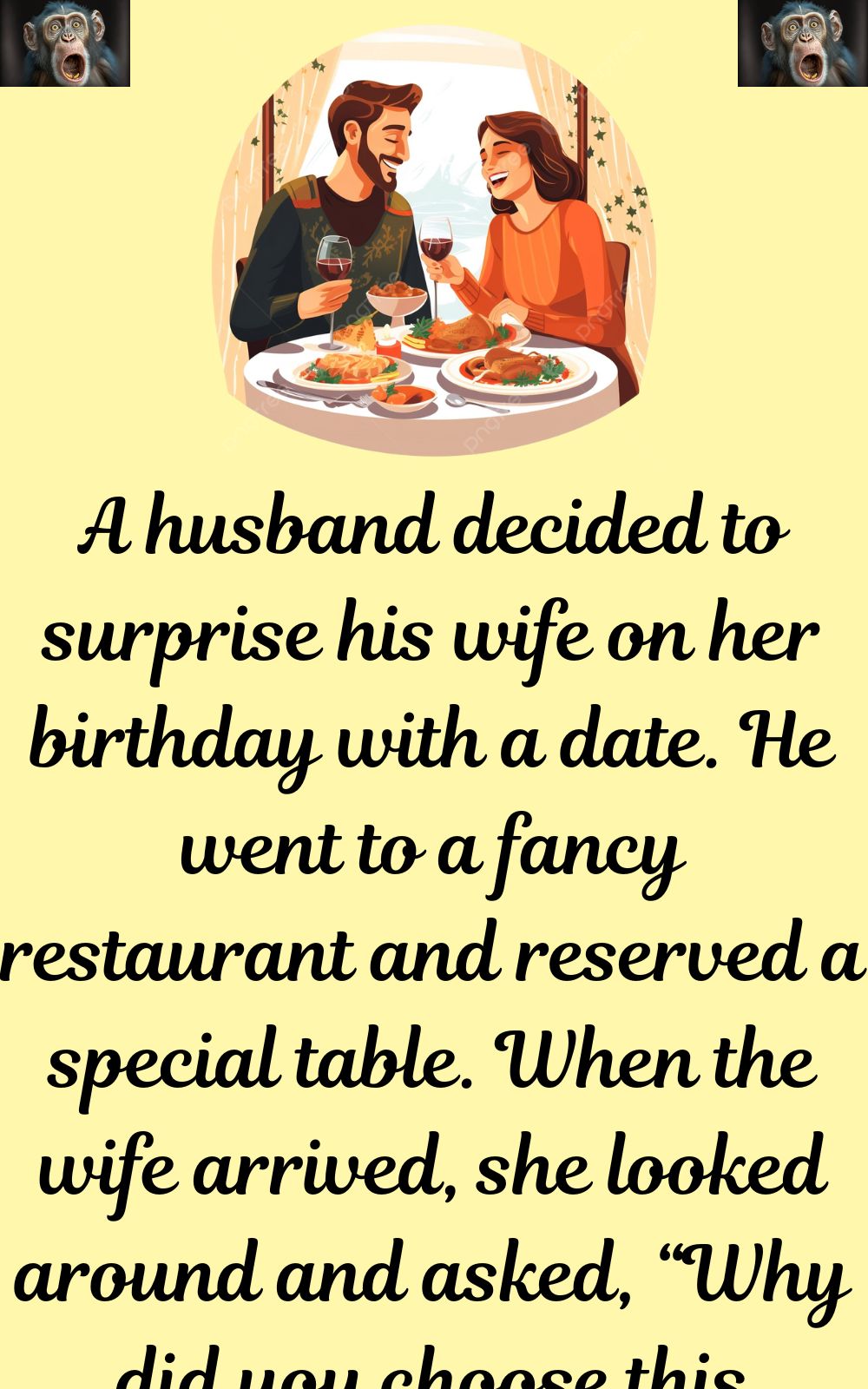 A husband decided to surprise his wife