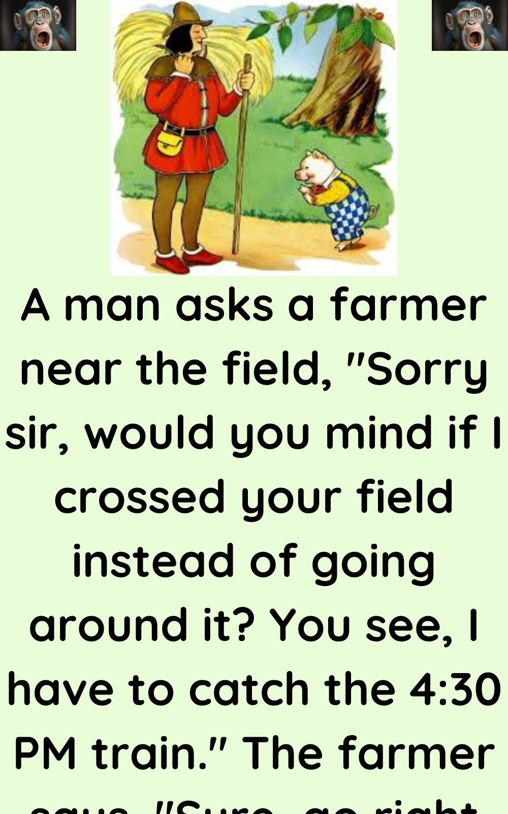 A man asks a farmer near the field