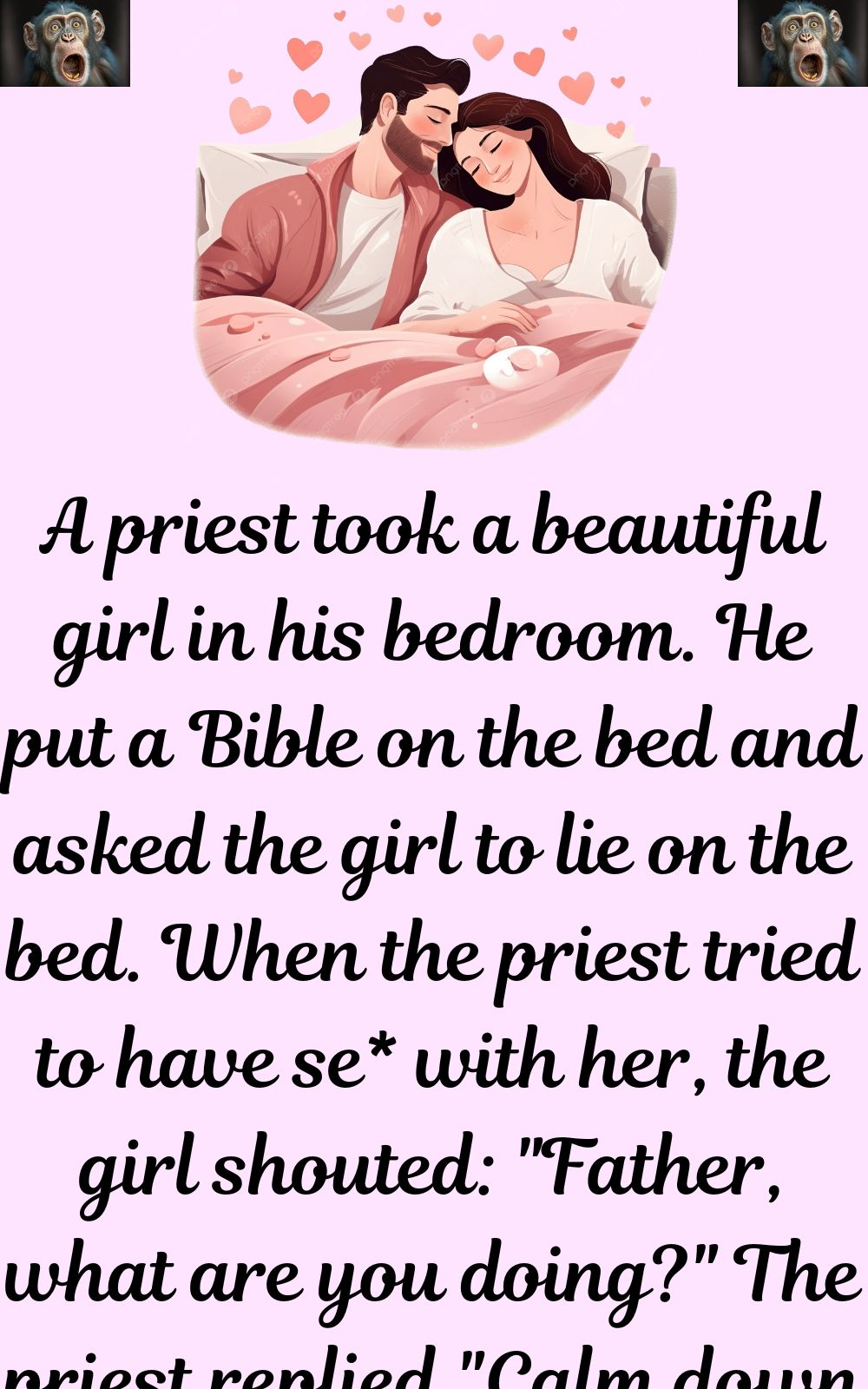 A priest took a beautiful girl in his bedroom