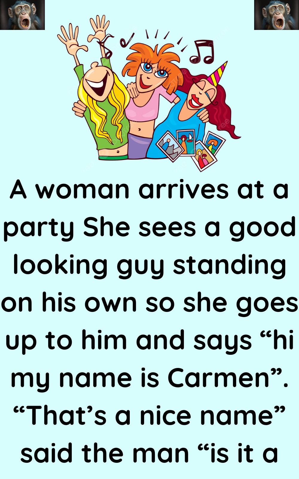 A woman arrives at a party