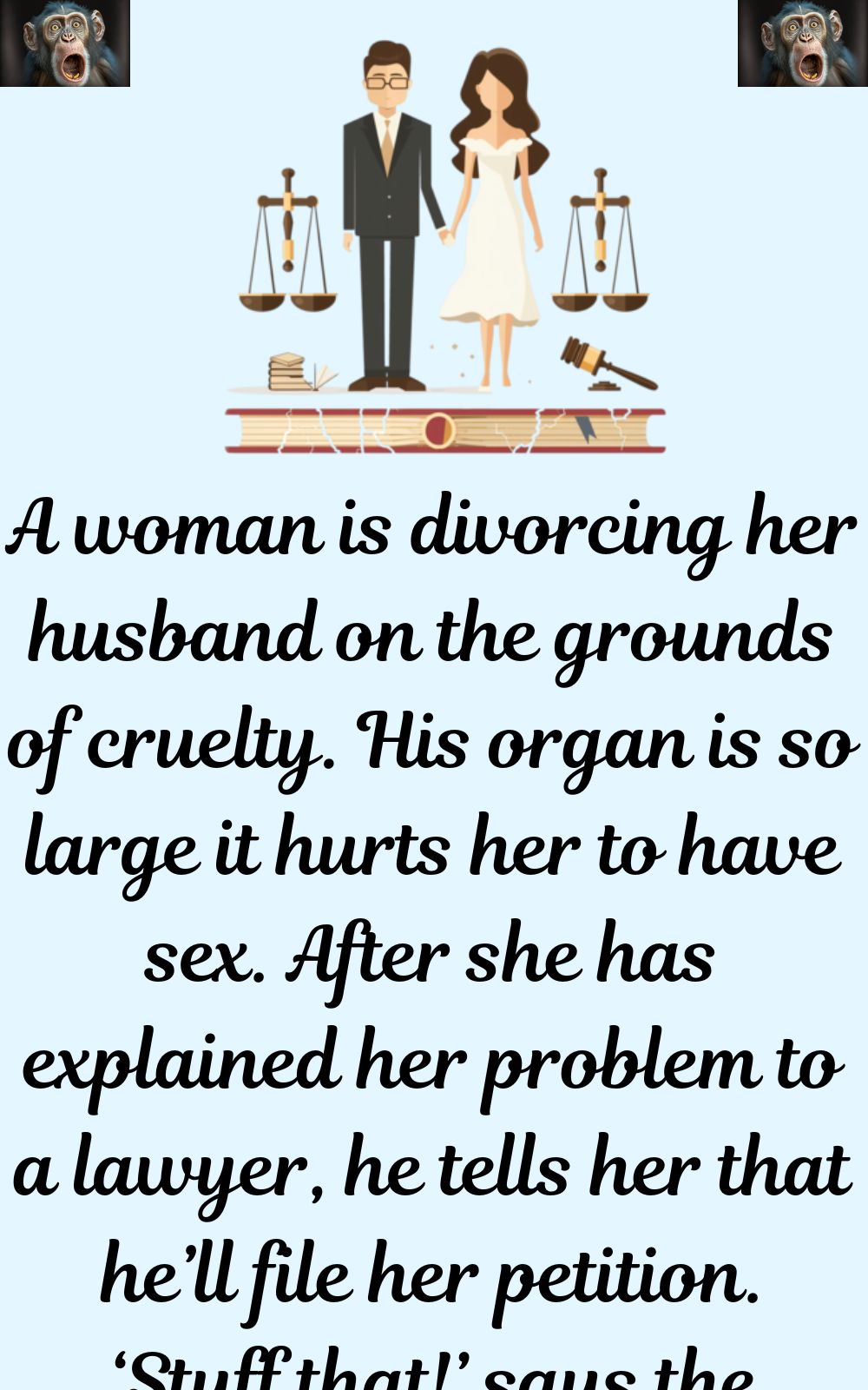 A woman is divorcing her husband