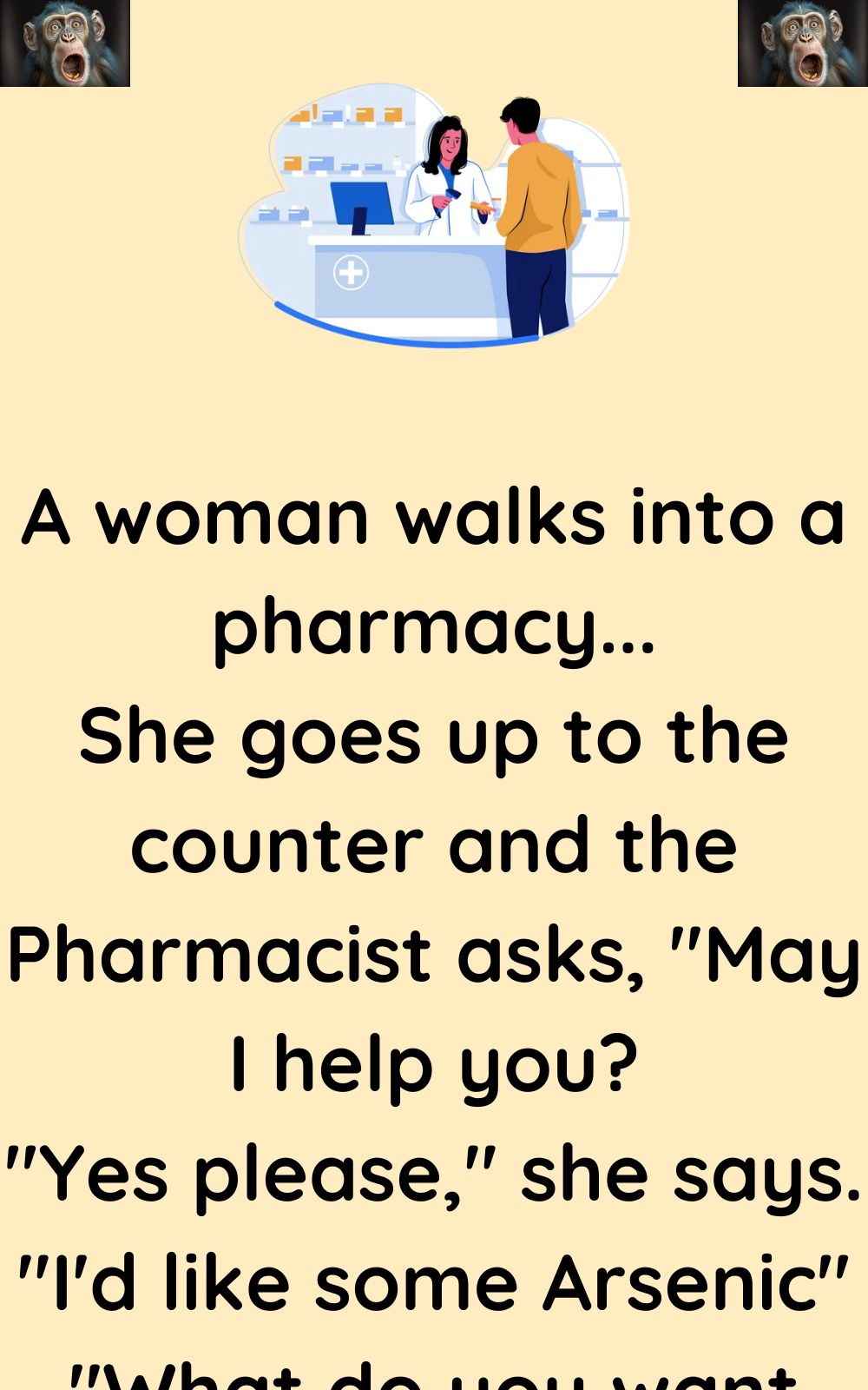 A woman walks into a pharmacy