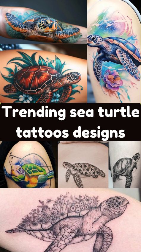 Trending sea turtle tattoos designs